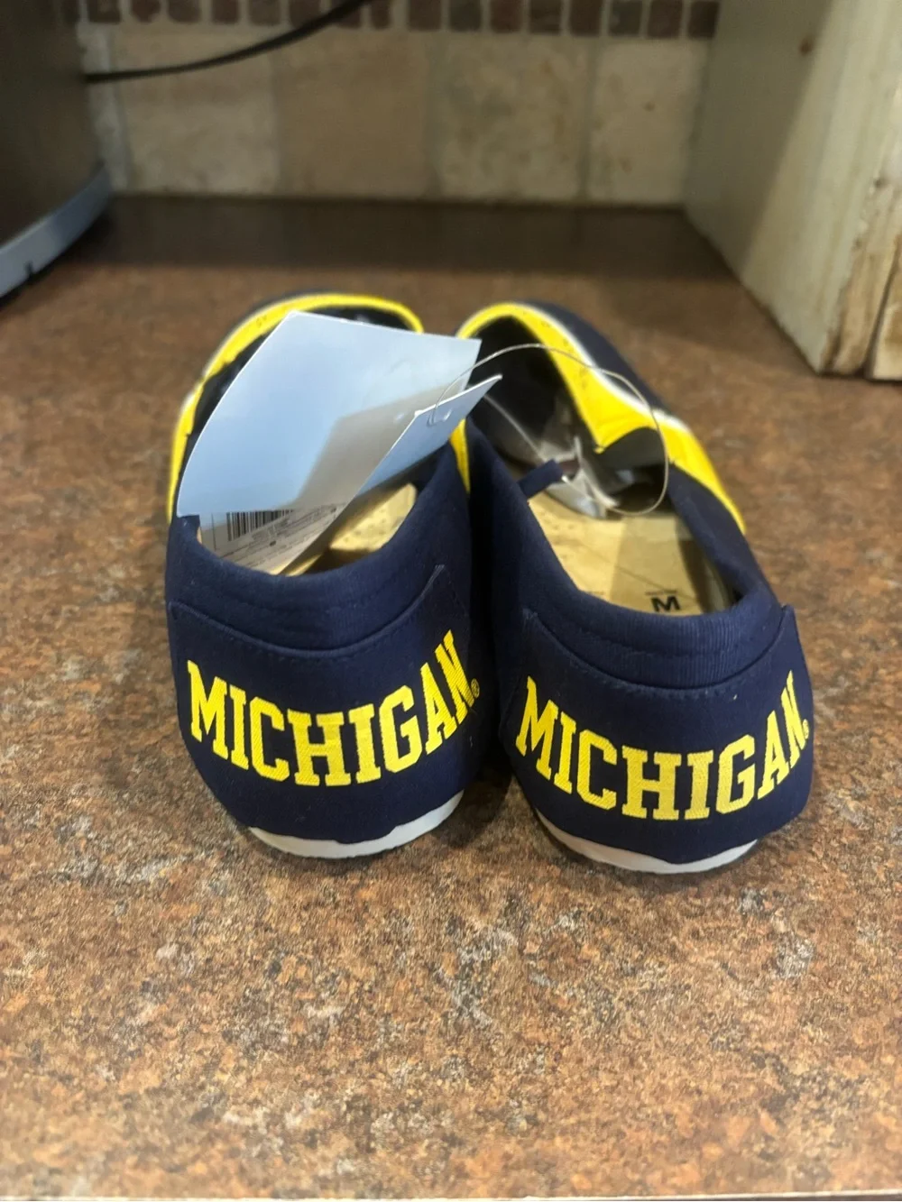 Michigan Navy & Yellow Slip-On Loafers with M Logo
